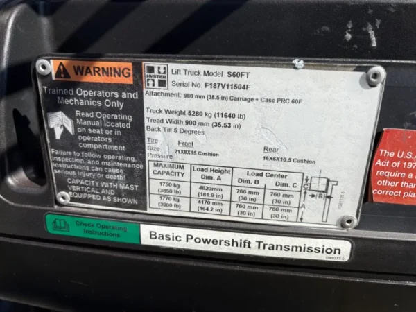 2010 Hyster S60FT 6000# Capacity - Image 7