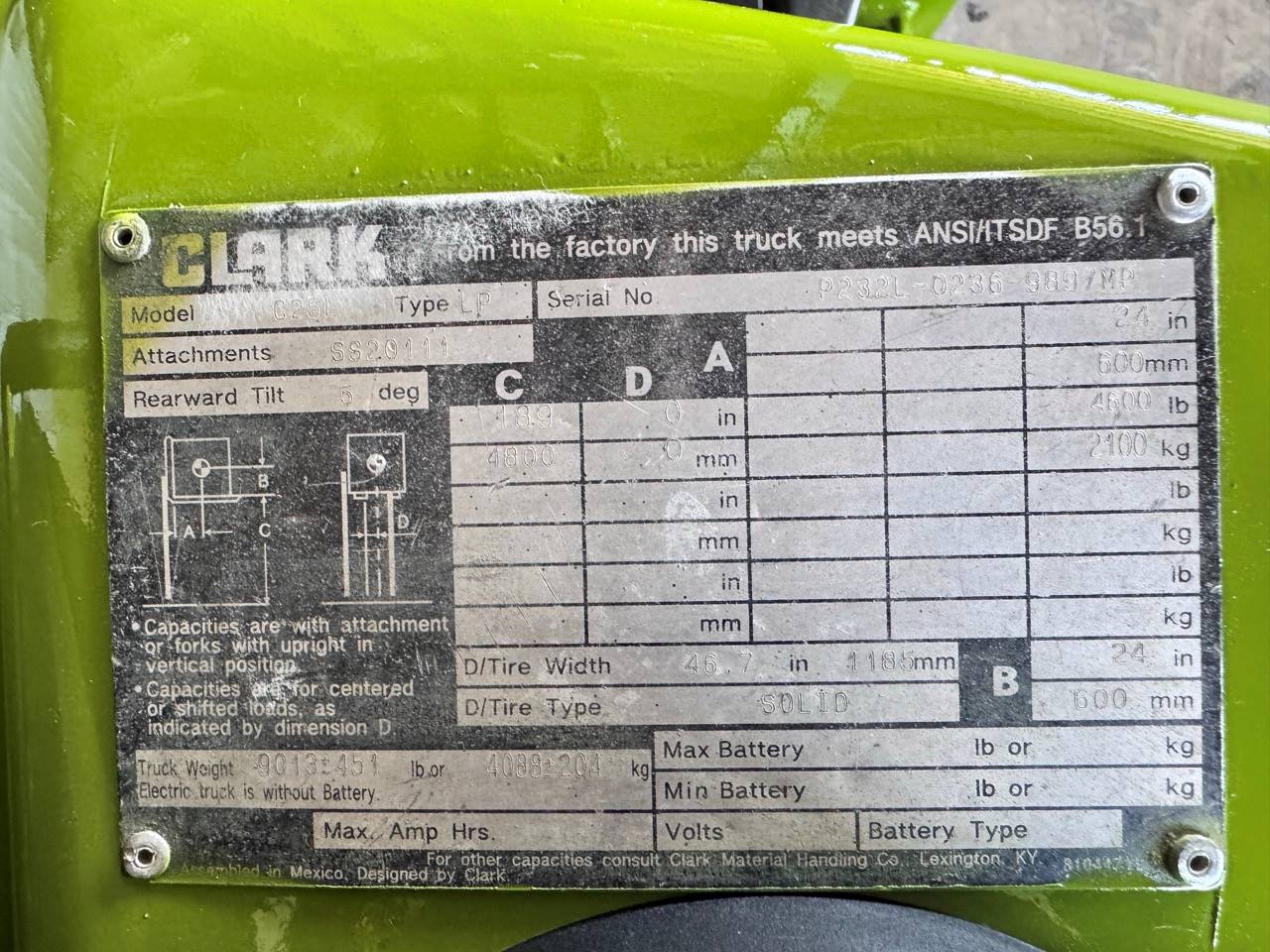 2014 LP Gas Clark C25L - Image 6