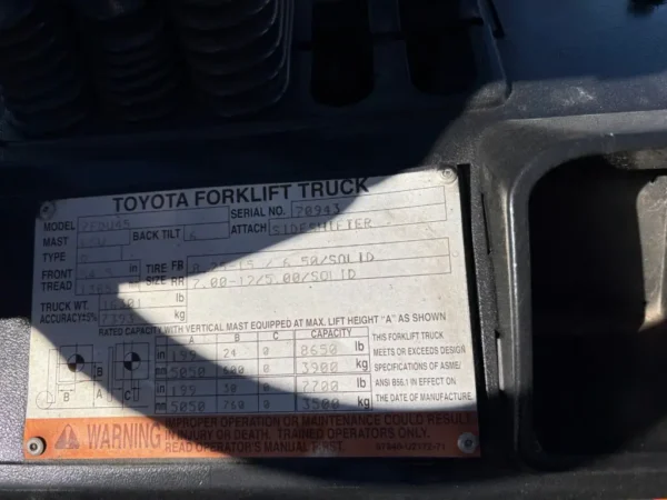Toyota 7FDU45 10,000# - Image 7